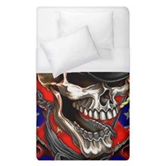 Confederate Flag Usa America United States Csa Civil War Rebel Dixie Military Poster Skull Duvet Cover (single Size) by Sapixe