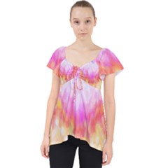 Rainbow Pontilism Background Lace Front Dolly Top