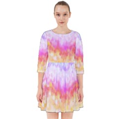 Rainbow Pontilism Background Smock Dress