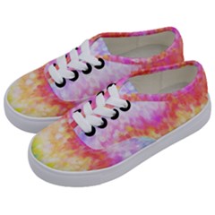 Rainbow Pontilism Background Kids  Classic Low Top Sneakers by Sapixe