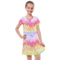 Rainbow Pontilism Background Kids  Cross Web Dress