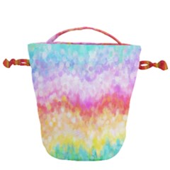 Rainbow Pontilism Background Drawstring Bucket Bag by Sapixe