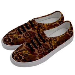 Steampunk Patter With Gears Men s Classic Low Top Sneakers