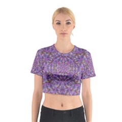 Skyscape In Rainbows And A Flower Star So Bright Cotton Crop Top by pepitasart