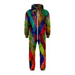 Abstract Colored Grunge Pattern Hooded Jumpsuit (kids) by fashionpod