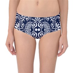 Mandala Pattern Mid-waist Bikini Bottoms