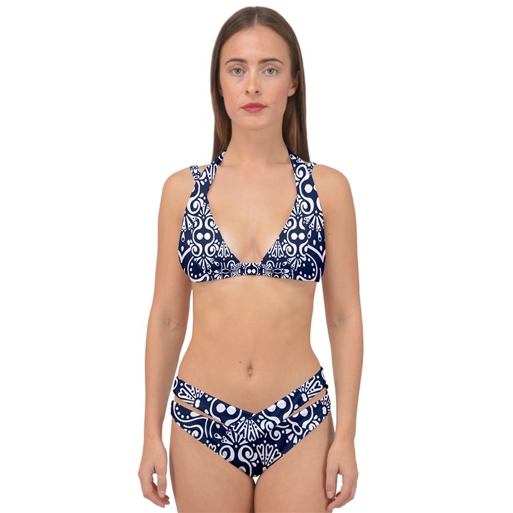mandala pattern Double Strap Halter Bikini Set