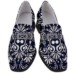 Mandala Pattern Women s Chunky Heel Loafers by designsbymallika
