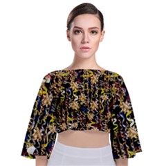 Festive And Celebrate In Good Style Tie Back Butterfly Sleeve Chiffon Top by pepitasart