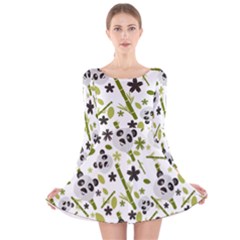 Panda Love Long Sleeve Velvet Skater Dress by designsbymallika