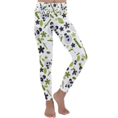 panda love Kids  Lightweight Velour Classic Yoga Leggings