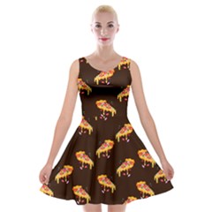 Pizza Is Love Velvet Skater Dress by designsbymallika