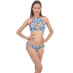 Retro Look Cross Front Halter Bikini Set by designsbymallika