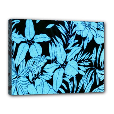 Blue Winter Tropical Floral Watercolor Canvas 16  X 12  (stretched) by dressshop