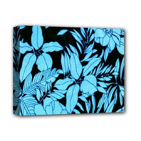 Blue Winter Tropical Floral Watercolor Deluxe Canvas 14  X 11  (stretched)