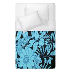 Blue Winter Tropical Floral Watercolor Duvet Cover (single Size) by dressshop