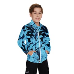 Blue Winter Tropical Floral Watercolor Kids  Windbreaker