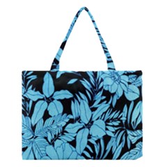 Blue Winter Tropical Floral Watercolor Medium Tote Bag by dressshop