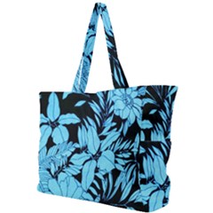 Blue Winter Tropical Floral Watercolor Simple Shoulder Bag