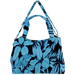 Blue Winter Tropical Floral Watercolor Double Compartment Shoulder Bag by dressshop
