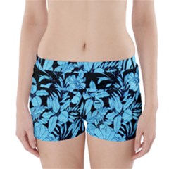 Blue Winter Tropical Floral Watercolor Boyleg Bikini Wrap Bottoms by dressshop