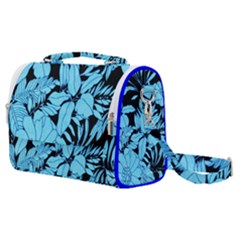 Blue Winter Tropical Floral Watercolor Satchel Shoulder Bag