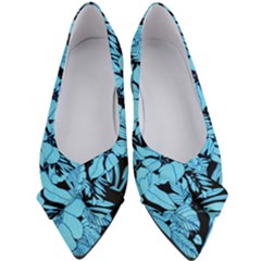 Blue Winter Tropical Floral Watercolor Women s Bow Heels by dressshop