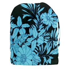 Blue Winter Tropical Floral Watercolor Drawstring Pouch (3xl)