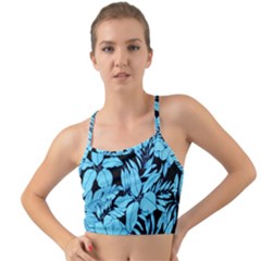 Blue Winter Tropical Floral Watercolor Mini Tank Bikini Top by dressshop