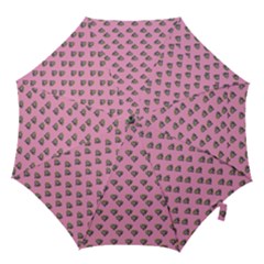 Patchwork Heart Pink Hook Handle Umbrellas (large) by snowwhitegirl