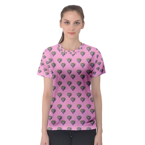 Patchwork Heart Pink Women s Sport Mesh Tee by snowwhitegirl