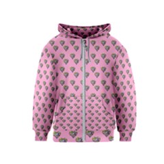 Patchwork Heart Pink Kids  Zipper Hoodie by snowwhitegirl