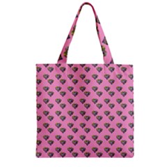 Patchwork Heart Pink Zipper Grocery Tote Bag by snowwhitegirl