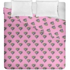 Patchwork Heart Pink Duvet Cover Double Side (king Size) by snowwhitegirl
