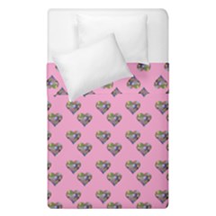 Patchwork Heart Pink Duvet Cover Double Side (single Size) by snowwhitegirl