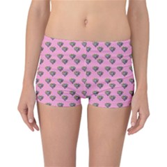 Patchwork Heart Pink Reversible Boyleg Bikini Bottoms by snowwhitegirl