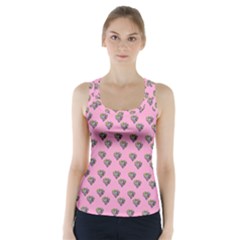 Patchwork Heart Pink Racer Back Sports Top by snowwhitegirl