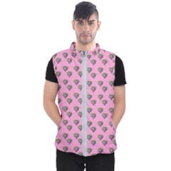 Patchwork Heart Pink Men s Puffer Vest