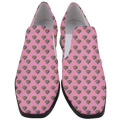 Patchwork Heart Pink Women Slip On Heel Loafers by snowwhitegirl