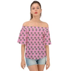 Patchwork Heart Pink Off Shoulder Short Sleeve Top by snowwhitegirl