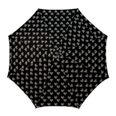 Patchwork Heart Black Golf Umbrellas