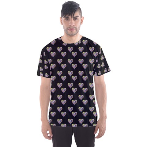 Patchwork Heart Black Men s Sports Mesh Tee by snowwhitegirl