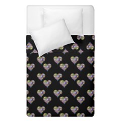 Patchwork Heart Black Duvet Cover Double Side (single Size)