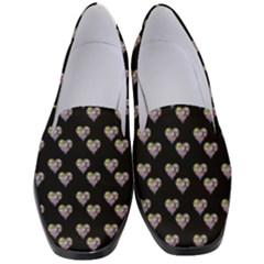 Patchwork Heart Black Women s Classic Loafer Heels