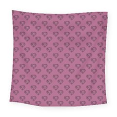 Heart Face Mauve Square Tapestry (large)