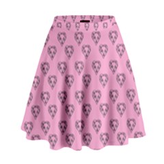 Heart Face Pink High Waist Skirt by snowwhitegirl