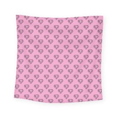 Heart Face Pink Square Tapestry (small)