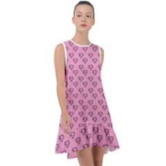 Heart Face Pink Frill Swing Dress by snowwhitegirl