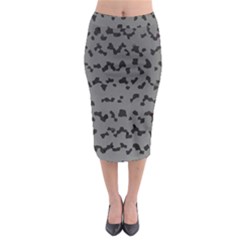 Mosaique Noir/gris Midi Pencil Skirt