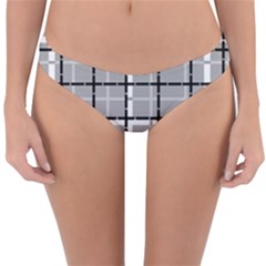 Pattern Carreaux Noir/gris Reversible Hipster Bikini Bottoms by kcreatif